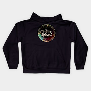 Gold Inspirational This Is Your Moment B - Circle Shield Kids Hoodie